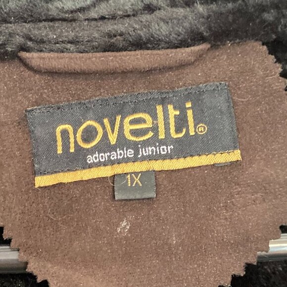 Novelti‎ Faux Suede with Fox Fur Trim Winter Coat Plus Size 1X - Picture 2 of 6